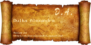 Dulka Alexandra névjegykártya